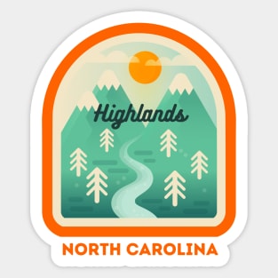 Highlands North Carolina NC Tourist Souvenir Sticker